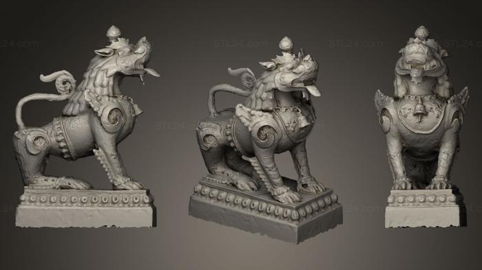 Indian sculptures (Guardian Lion, STKI_0050) 3D models for cnc
